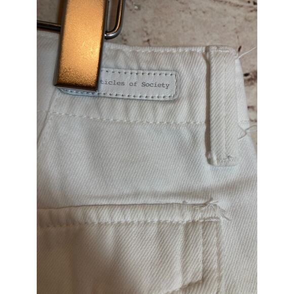 Articles of Society Jogger Jeans Womens 25 Pure White Pockets Denim Stretch - Picture 3 of 16
